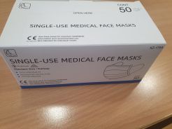 Maseczki ochronne trójwarstwowa Certyfikat CE 50 szt.