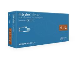 Rękawice nitrylowe bezpudrowe 100 szt. Rozmiar XL Niebieskie